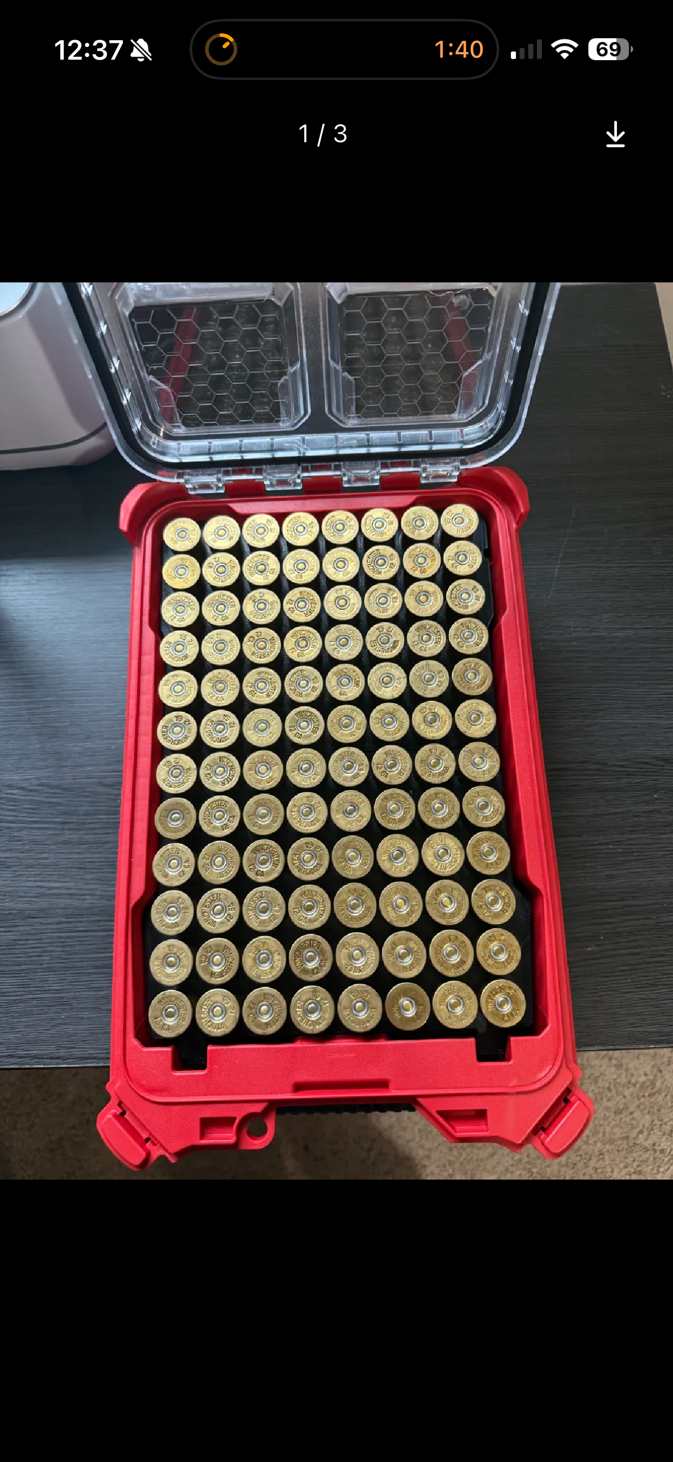 3D printed Milwaukee Packout insert designed to hold shotgun cartridges securely