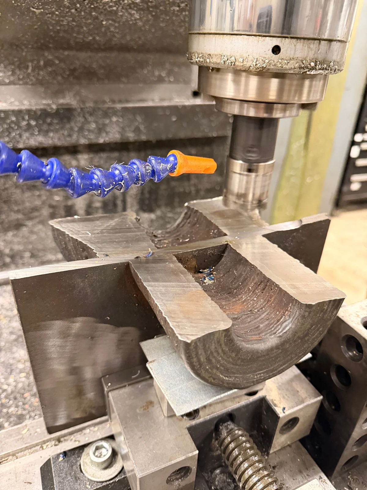 CNC milling metal block in Milton Keynes workshop