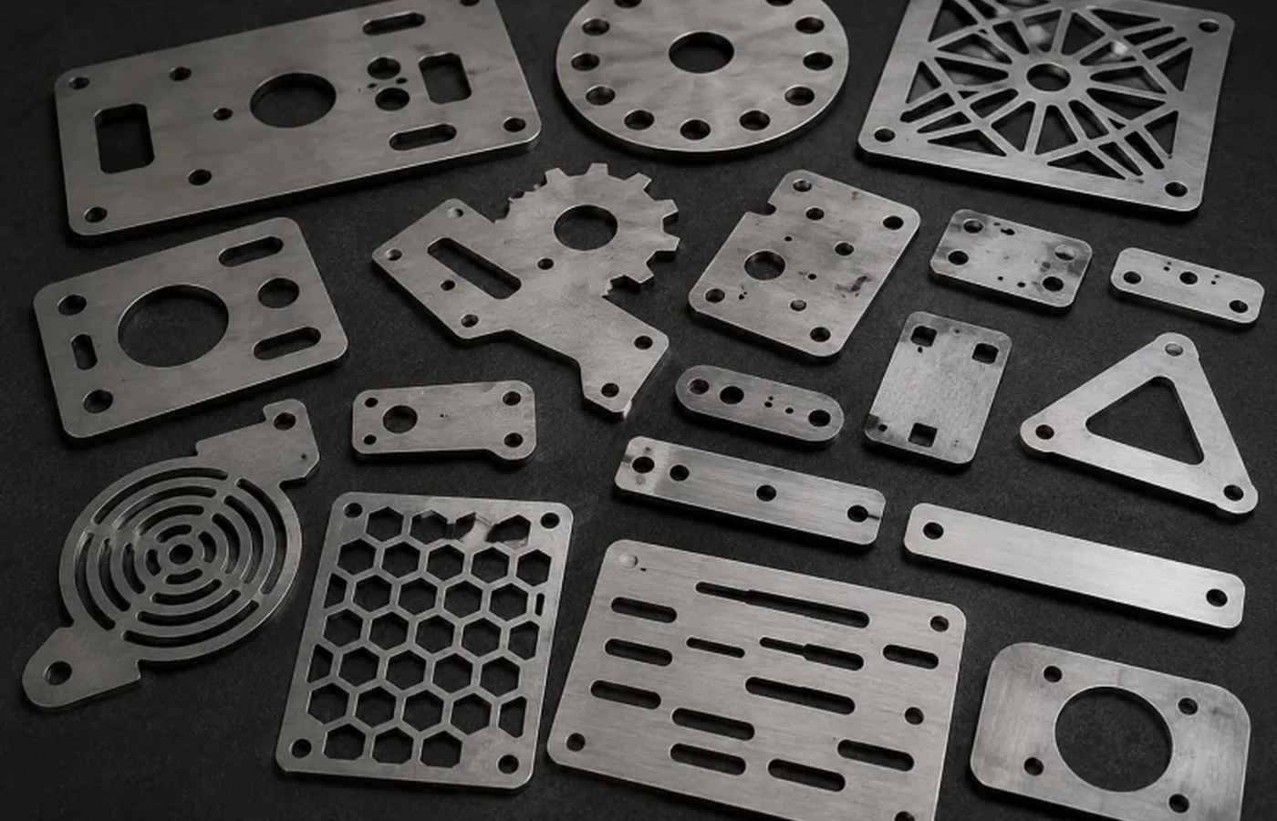 flat laser cut metal components produced for fabrication