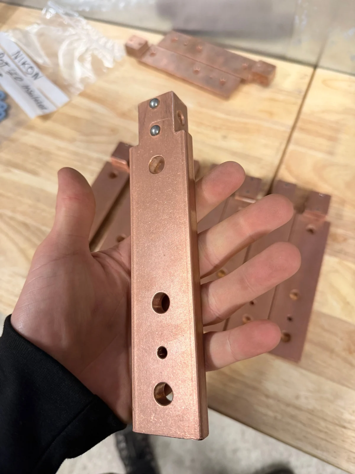 Machined copper busbar component manufactured by Wards Welding and Fabrications
