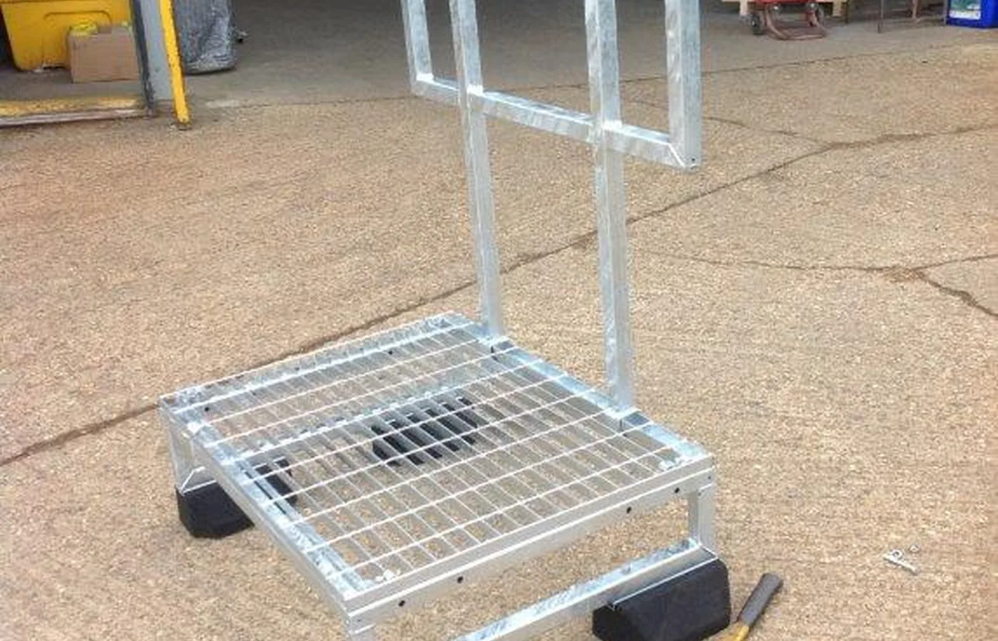 roof access platform steelwork for industrial rooftop access