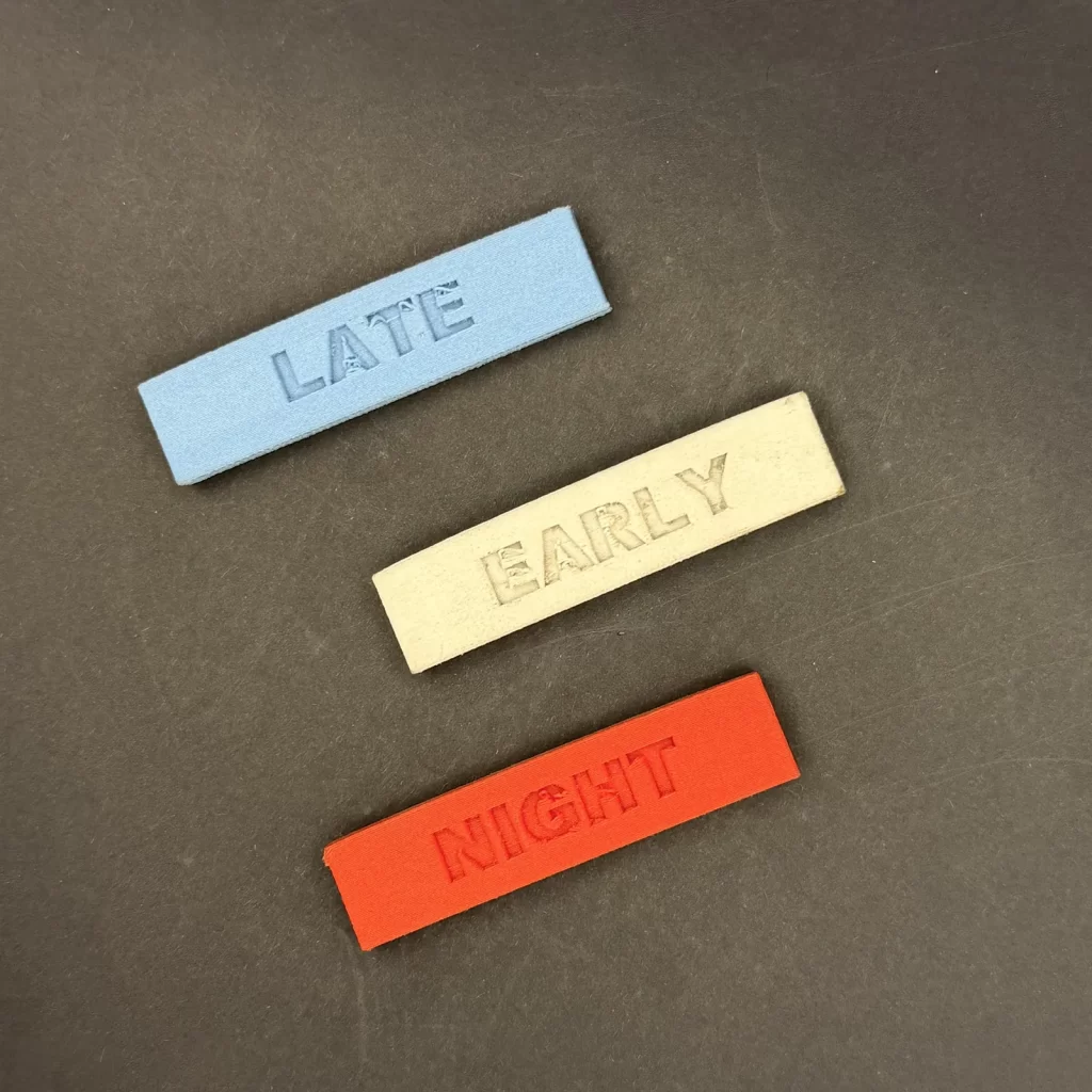 PA6-GF oven tray identification tags for lens manufacturing ovens with laser engraved labels