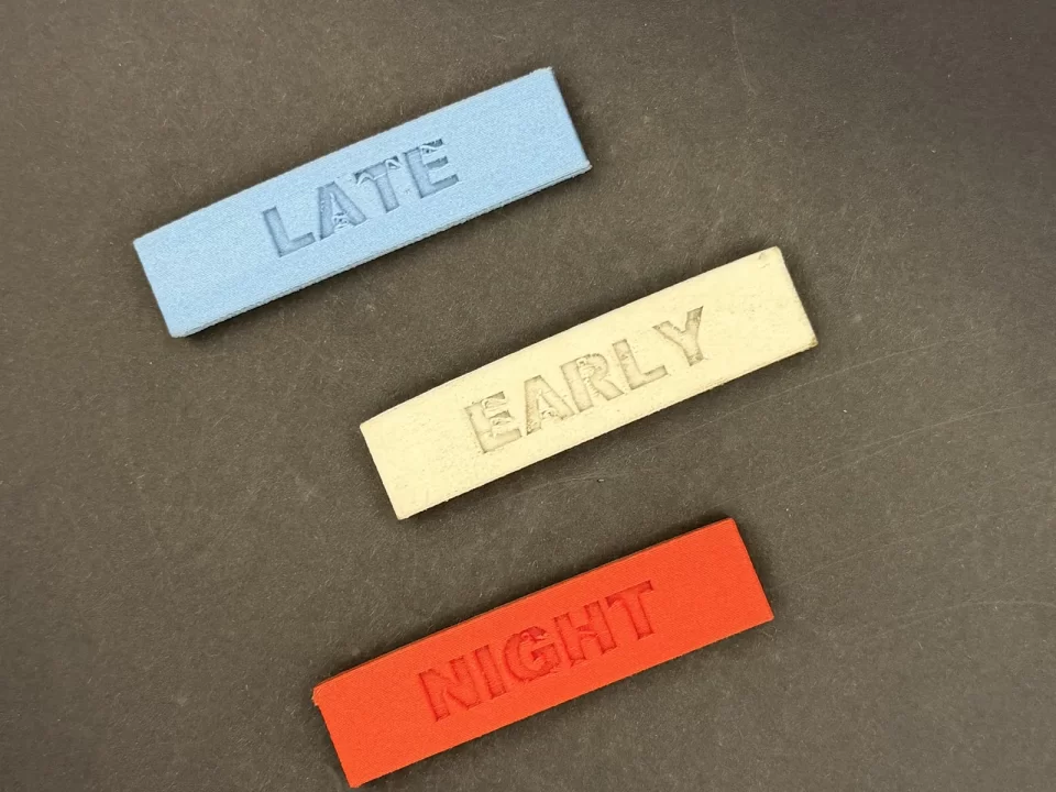 PA6-GF oven tray identification tags for lens manufacturing ovens with laser engraved labels