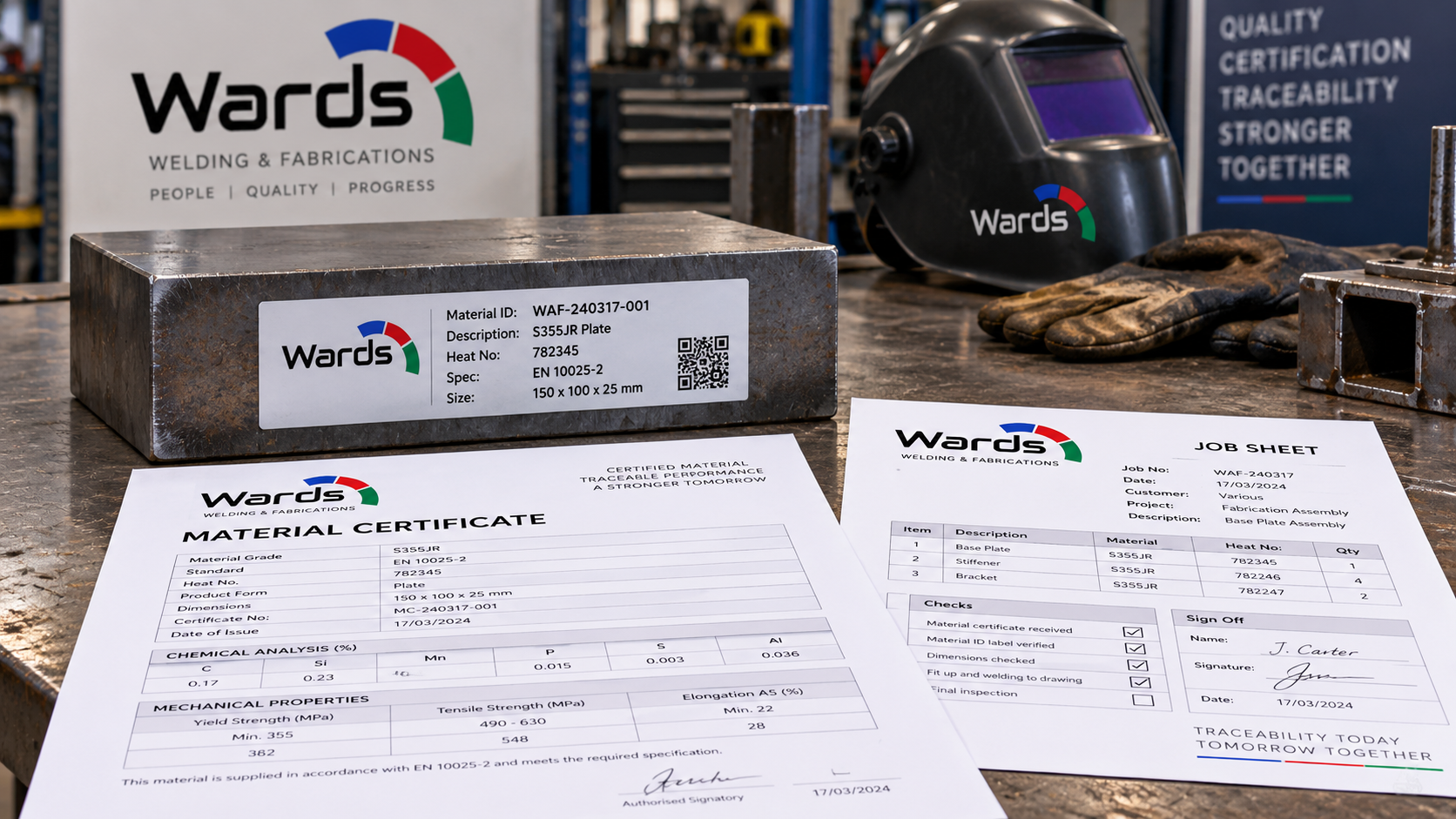 manufacturing quality assurance Milton Keynes material certification and full job traceability