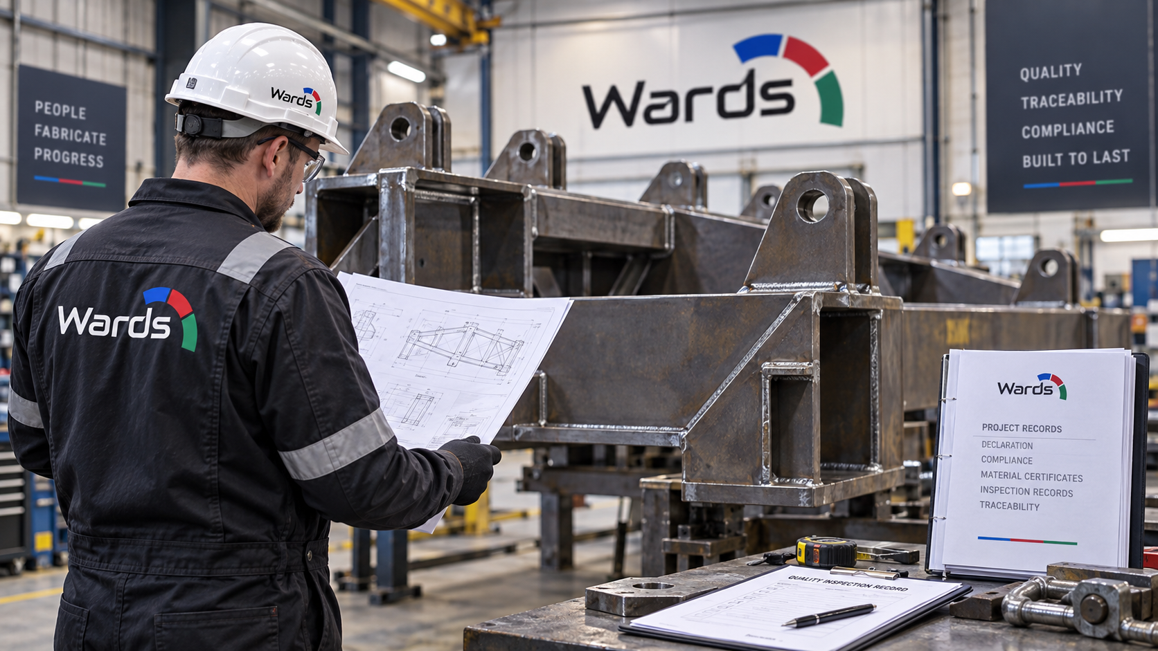 fabricated steel assembly with declaration, compliance and traceability documentation