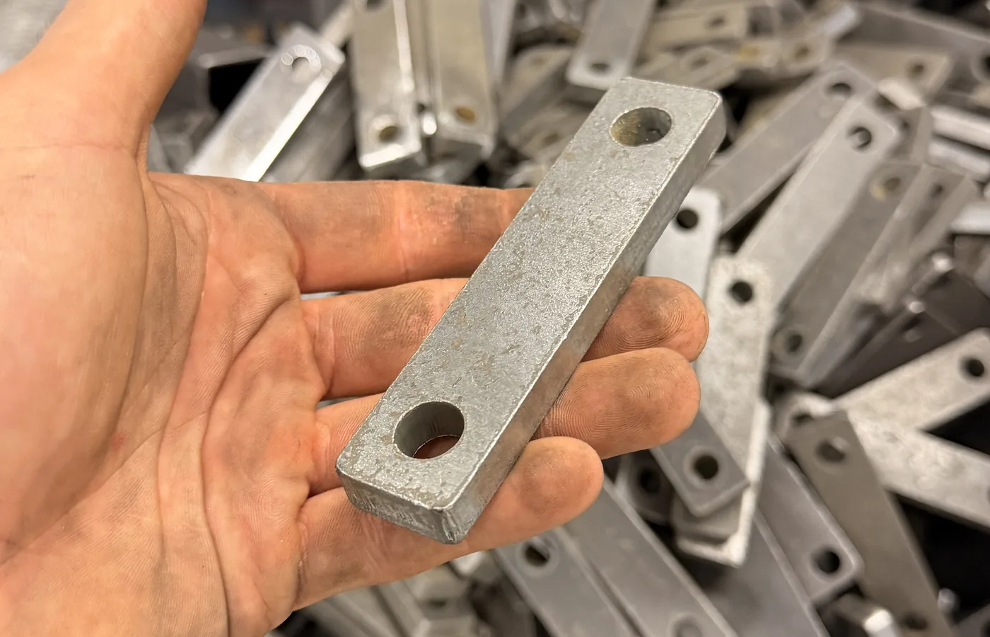 Laser cut sheet metal parts ready for folding