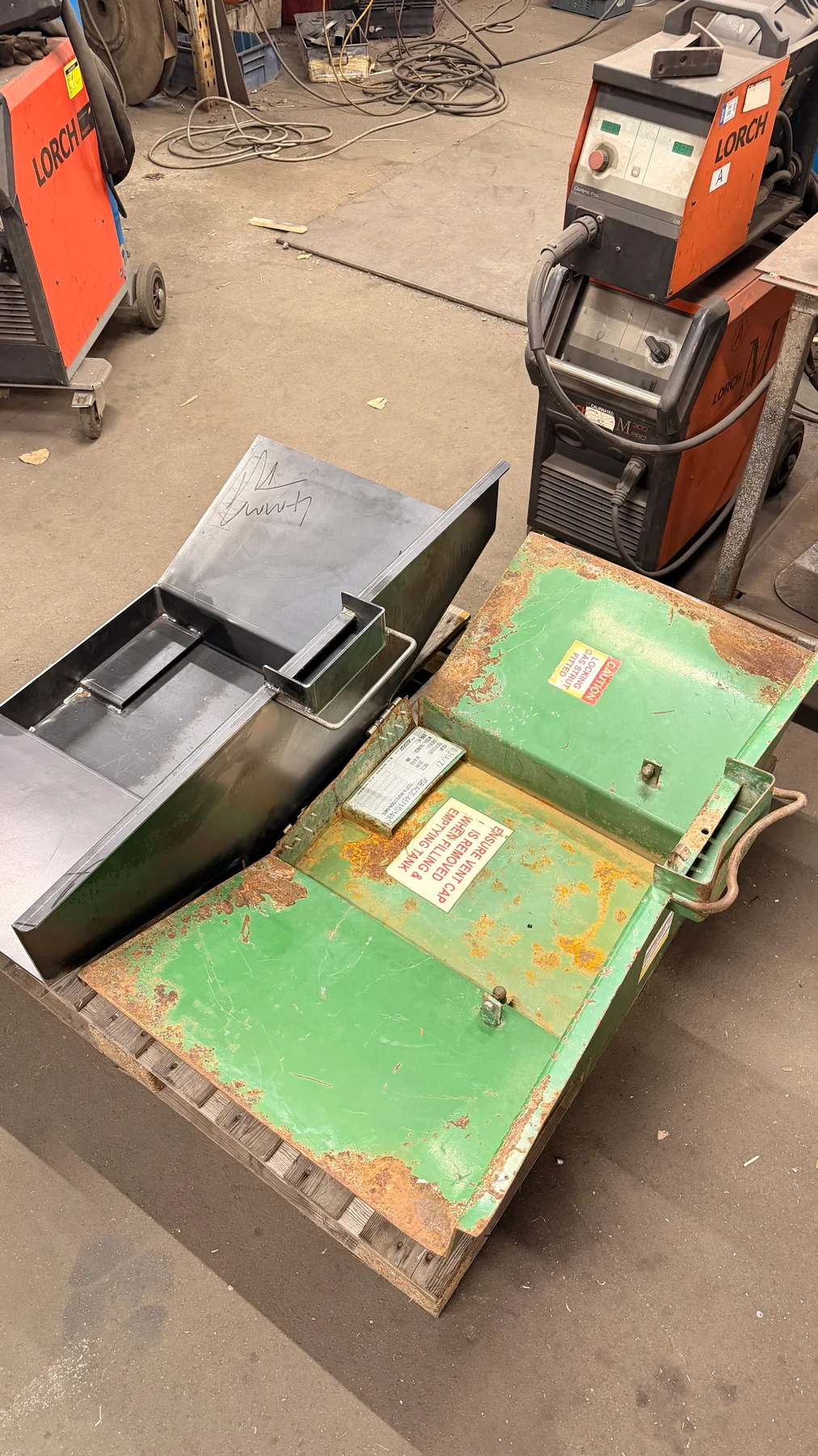 Replacement lid manufactured by Wards for a customer's diesel tank